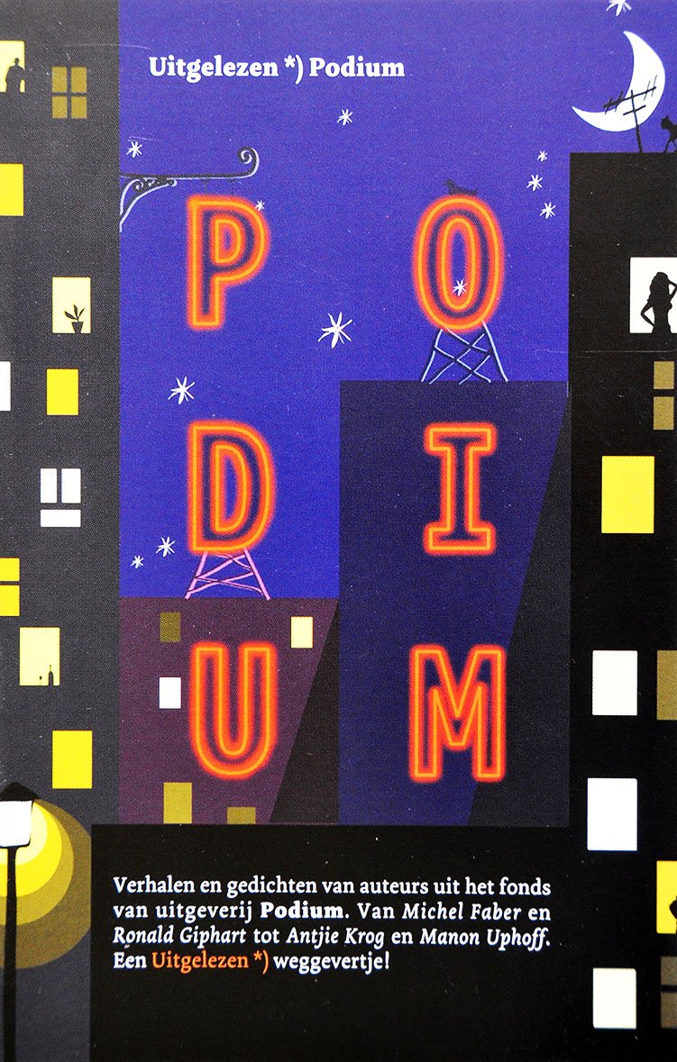 Uitgelezen *) Podium verscheen in juni 2003 ter gelegenheid van het 150-jarig jubileum van Boekhandel Scheltema. Dit boekje wordt u gratis aangeboden door Uitgever Podium en De Boekhandels met *) met medewerking van Academische Boekhandel, Maastricht, Broese, Utrecht, Dekker v.d. Vegt, Nijmegen, Arnhem en Sittard, Donner, Rotterdam, Gianotten, Tilburg en Breda, Kooyker, Leiden, Van Piere, Eindhoven, Scheltema, Amsterdam, Scholtens Wristers, Groningen, De Tille, Leeuwarden en Sneek, Verwijs, De Haag, Joost Nijsen, Michel Faber, Manon Uphoff, Ingmar Heytze, Jerry Spinelli, Ronald Giphart, Caradog Prichard, Herman Franke, Tjitske Jansen, Hari Kunzru, Eva Ludemann, Adelheid Van Beuningen, Kenneth Cook, Ingrid Jonker, Henk Van Woerden, Antjie Krog